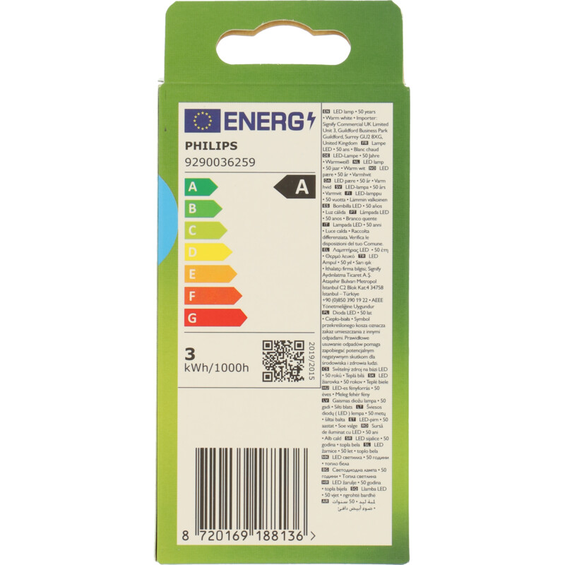 Een afbeelding van Philips Led fil kaars E14 40W helder