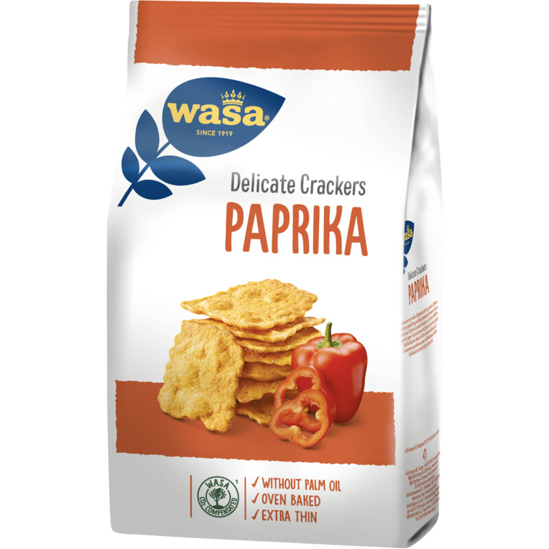 Een afbeelding van Wasa Delicate crackers paprika