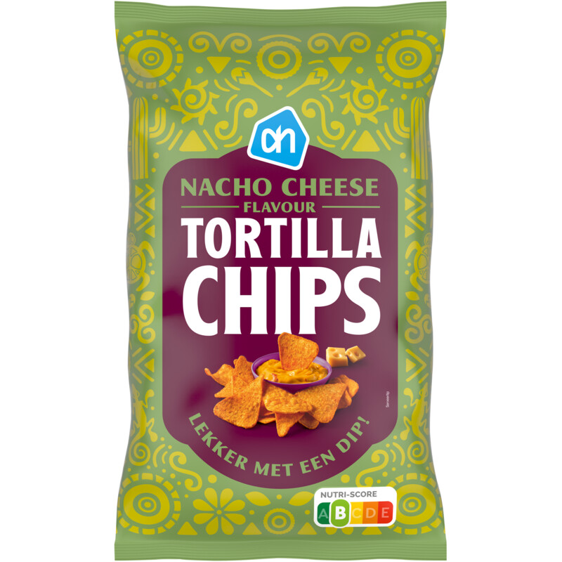 Een afbeelding van AH Tortilla chips nacho cheese flavour
