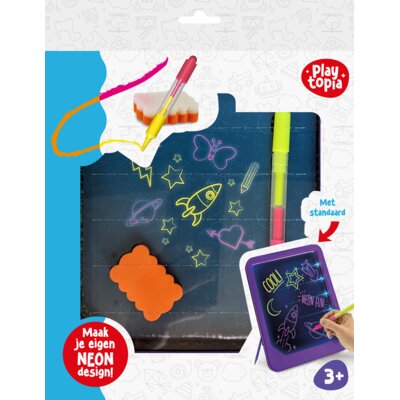 pdp-image-Neon glow schrijfbordmet stift en spons