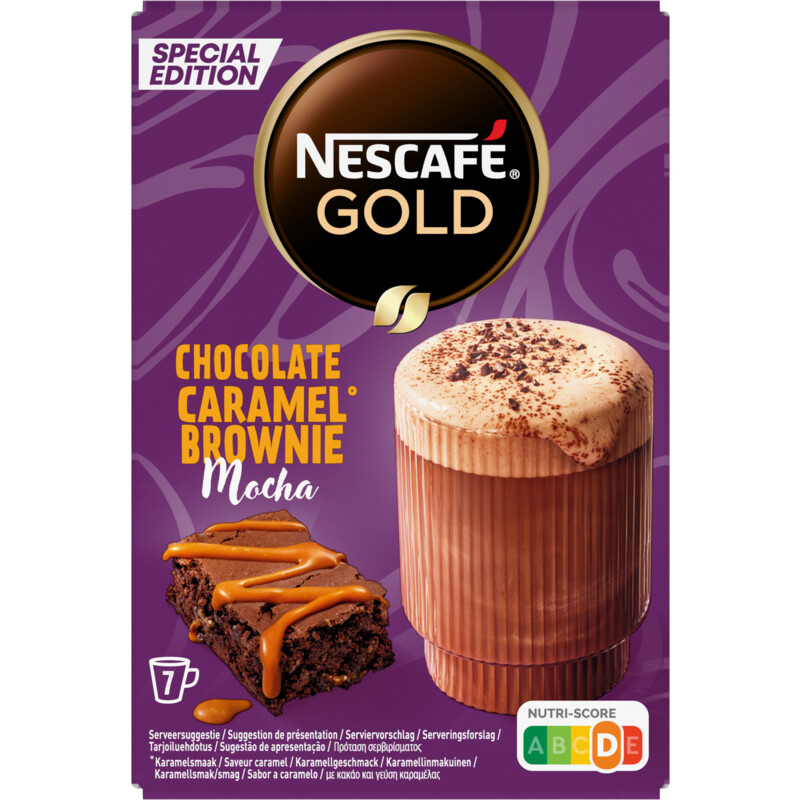 Een afbeelding van Nescafé Gold chocolate caramel brownie mocha