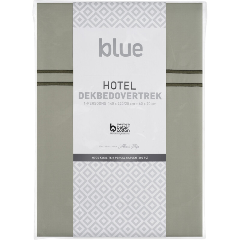 Een afbeelding van Blue Dekbedovertrek hotel 1-persoons groen