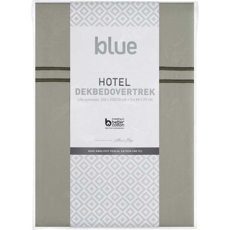 Een afbeelding van Blue Dekbedovertrek hotel lits-jumeaux groen