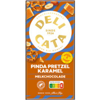 Een afbeelding van Delicata Pinda pretzel karamel melkchocolade