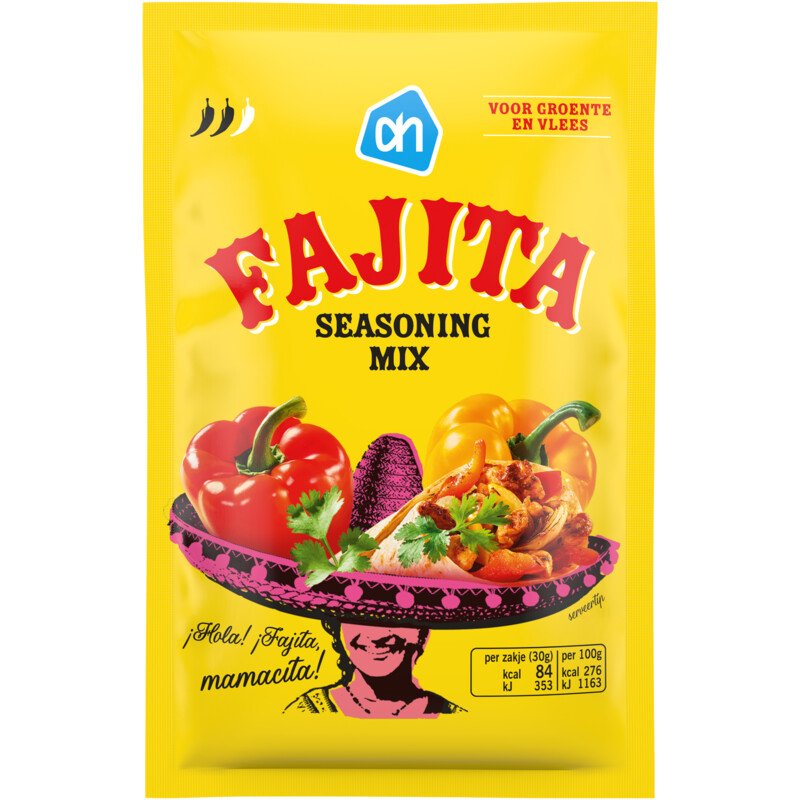 Een afbeelding van AH Fajita seasoning mix