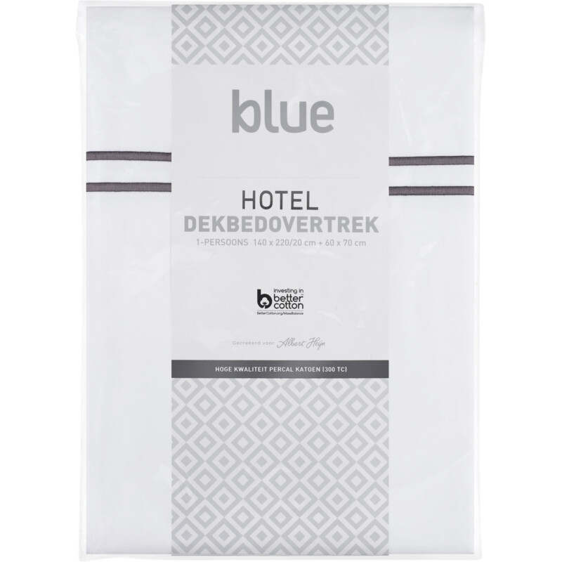 Een afbeelding van Blue Dekbedovertrek hotel wit 140x240cm