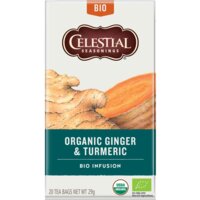 Een afbeelding van Celestial Seasonings Organic ginger & turmeric tea