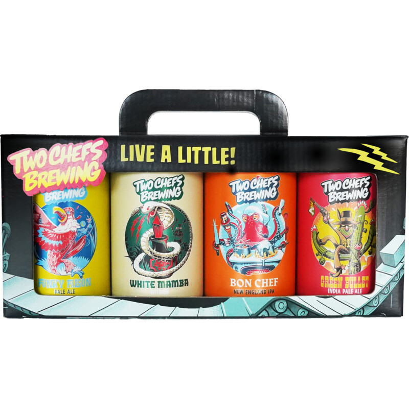 Een afbeelding van Two Chefs Brewing Geschenkverpakking 4-pack