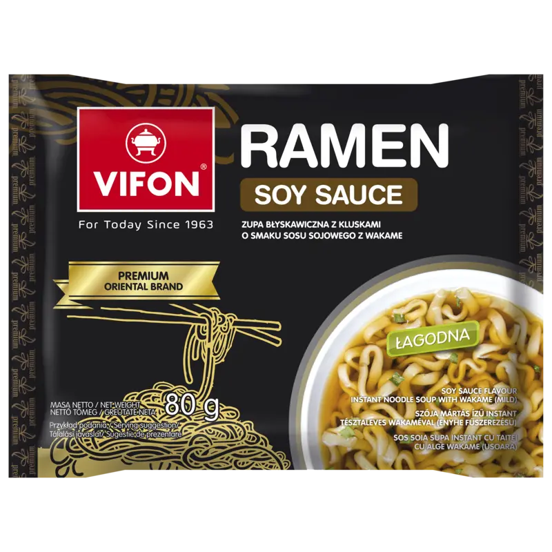Ramen Soy Sauce Flavour Instant Noodle Soup with Wakame (Mild)