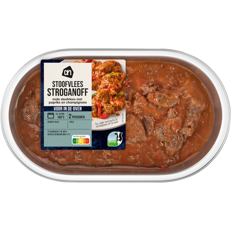 Een afbeelding van AH Voor in de oven stoofvlees stroganoff