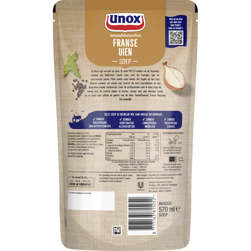 Een afbeelding van Unox Franse uiensoep