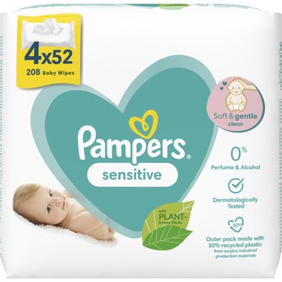 Pampers Sensitive babydoekjes 4 pack bestellen Albert Heijn