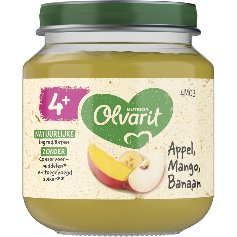 Een afbeelding van Olvarit 4+ mnd appel mango banaan