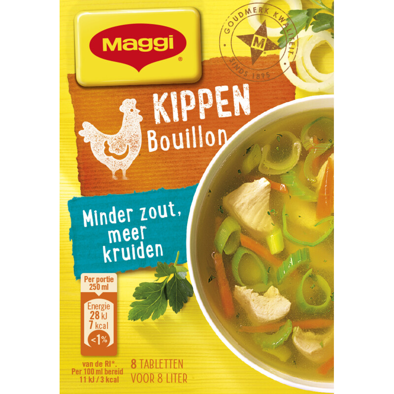 Een afbeelding van Maggi Kippen bouillon minder zout