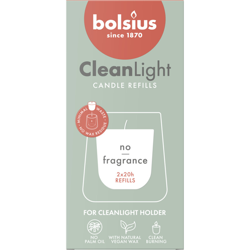 Een afbeelding van Bolsius Navulling clean light wit