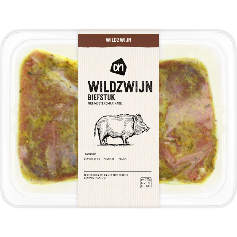 Een afbeelding van AH Wildzwijn biefstuk met mosterdmarinade