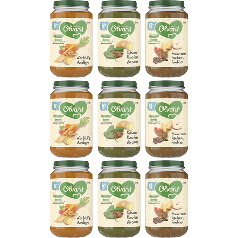 Een afbeelding van Olvarit 8+ mnd variatiemenu maaltijd