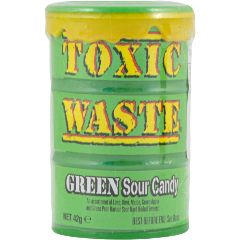 Een afbeelding van Toxic Waste Green sour candy