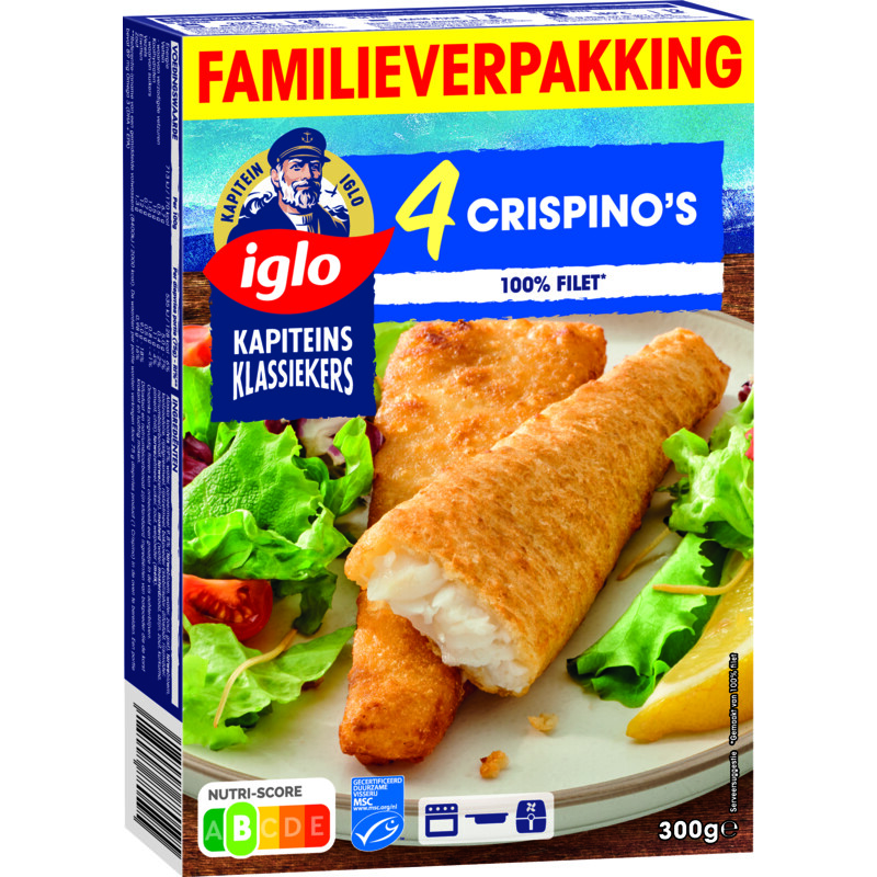 Een afbeelding van Iglo Fish&fun crispino's familieverpakking
