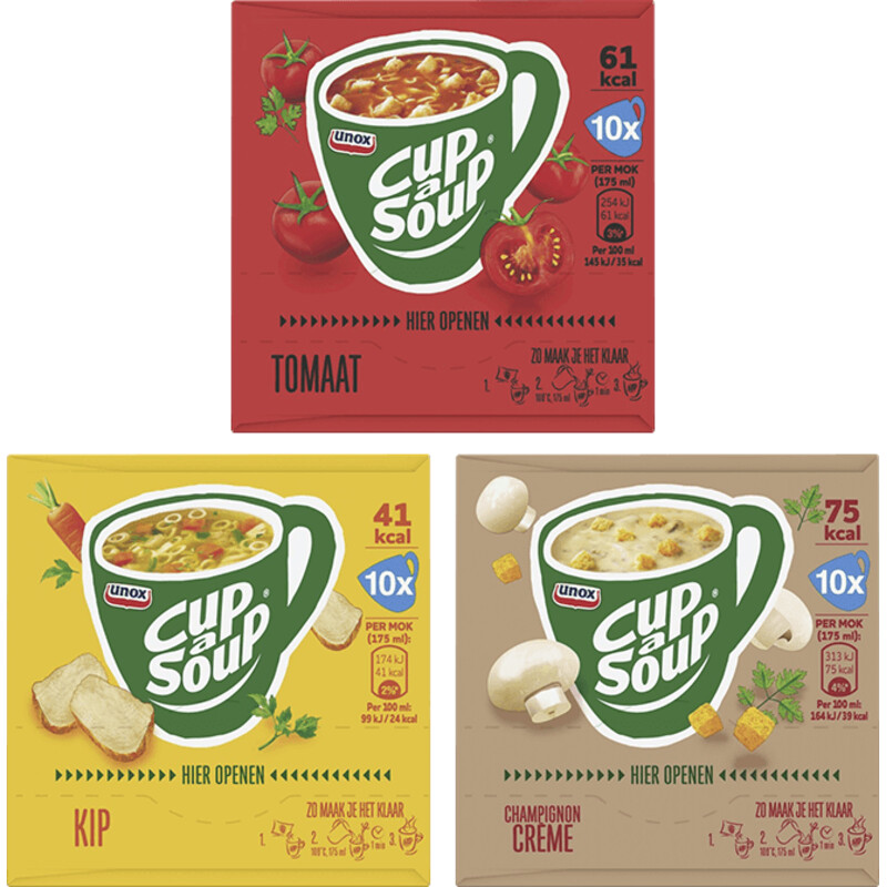 Een afbeelding van Unox Cup-a-Soup Mixpack 30-pack