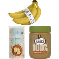 Een afbeelding van Calvé Pindakaas banaan rijstwafel pakket