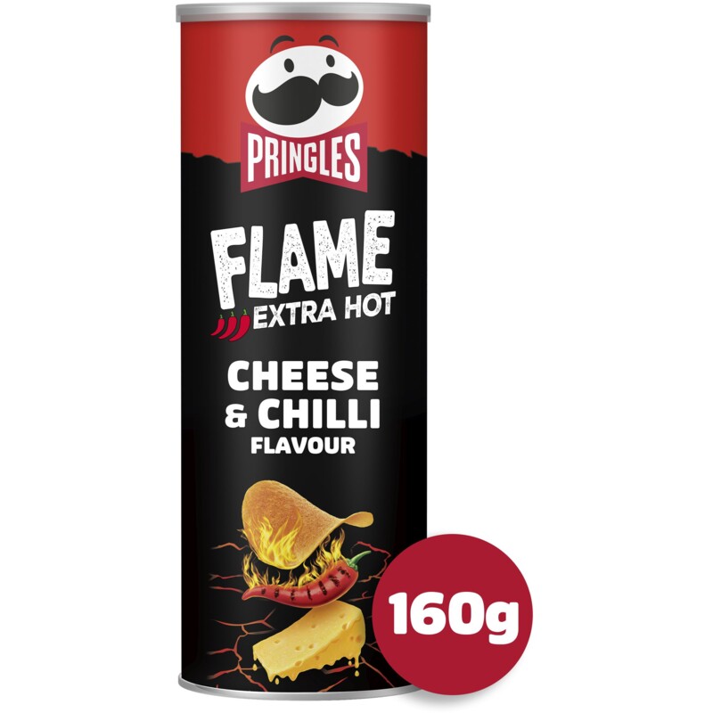 Een afbeelding van Pringles Flame extra hot cheese & chili flavour