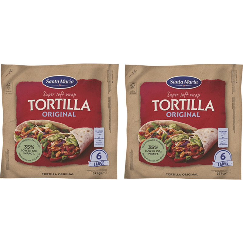 Een afbeelding van Santa Maria Tortilla wrap Original Large 2-pack