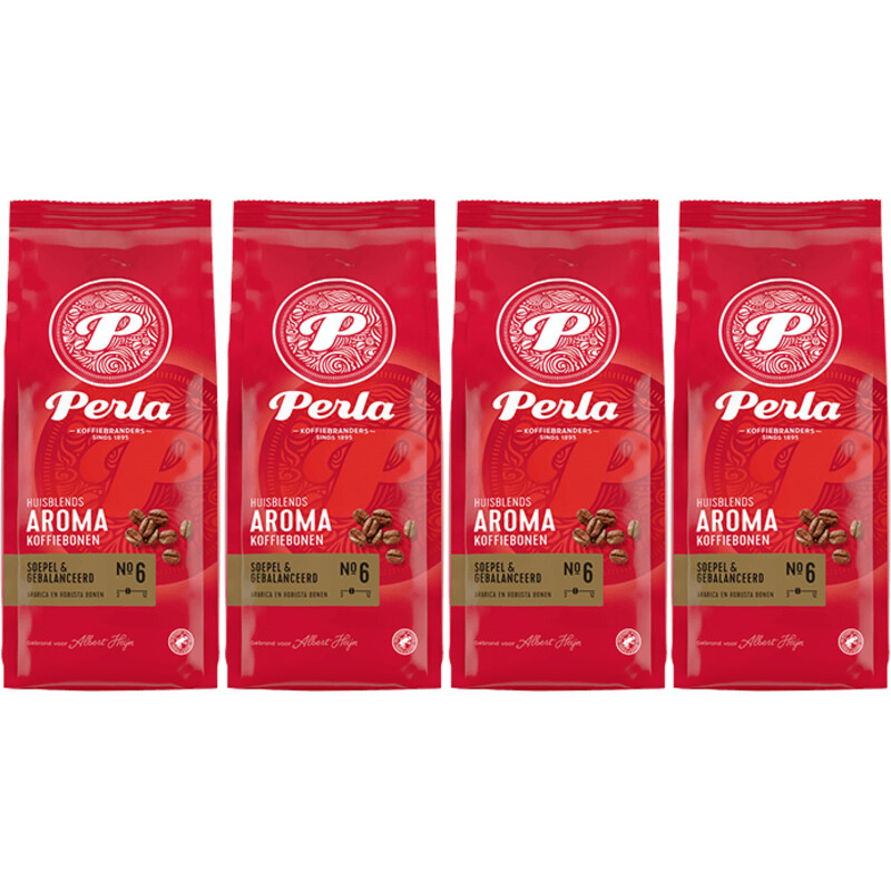Een afbeelding van Perla Aroma koffiebonen 4-pack