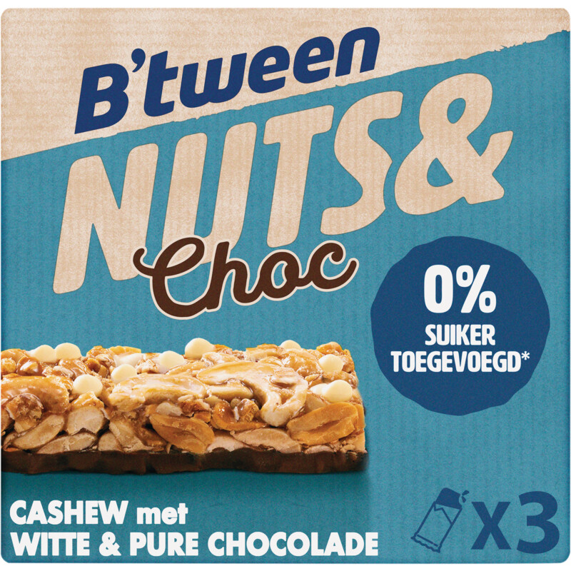 B'tween nuts & choc cashew met witte & pure chocolade - 5427