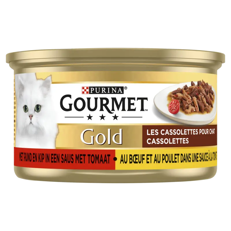 Gold Cassolettes Kattenvoer nat met Rund en Kip