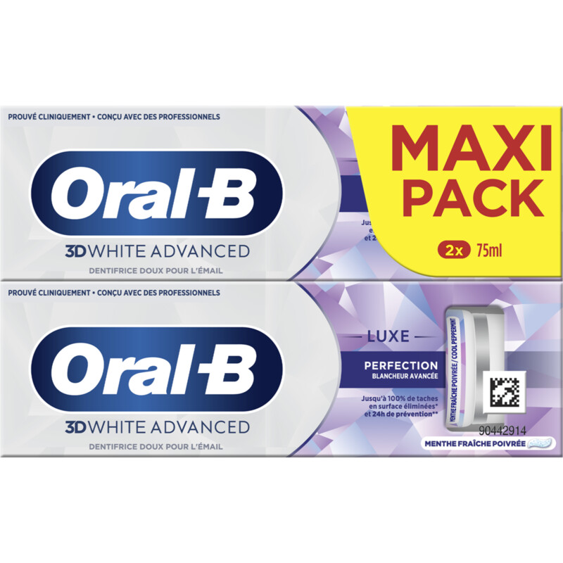 Een afbeelding van Oral-B 3D white advanced tandpasta 2-pack