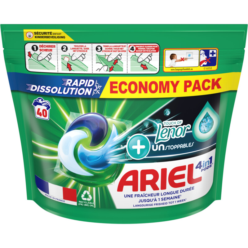 Een afbeelding van Ariel All in one pods+ unstoppables wascaps