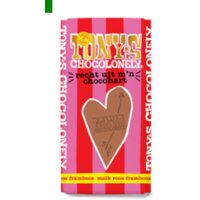 Een afbeelding van Tony's Chocolonely Gifting liefde melk roos framboos