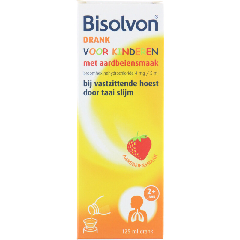 Een afbeelding van Bisolvon Drank voor kids aardbeiensmaak