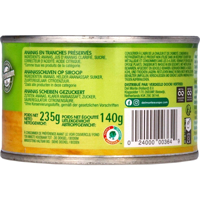 Een afbeelding van Del Monte Ananasschijven op siroop