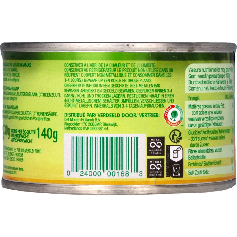 Een afbeelding van Del Monte Ananasblokjes op sap