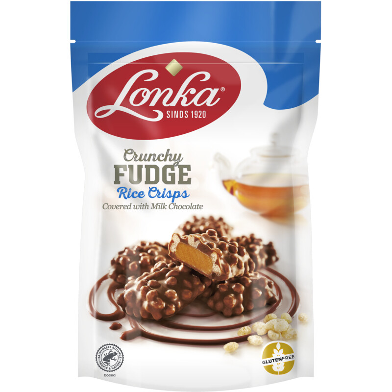 Een afbeelding van Lonka Crunchy fudge rice crisps