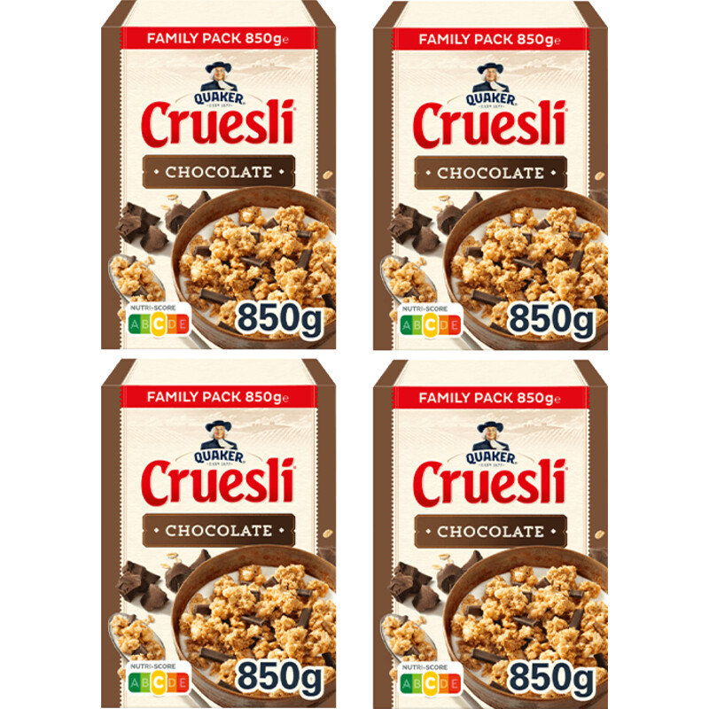 Een afbeelding van Quaker Cruesli chocolate 4-pack