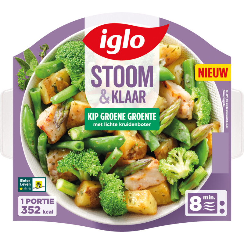 Een afbeelding van Iglo Stoom & klaar kip groene groente