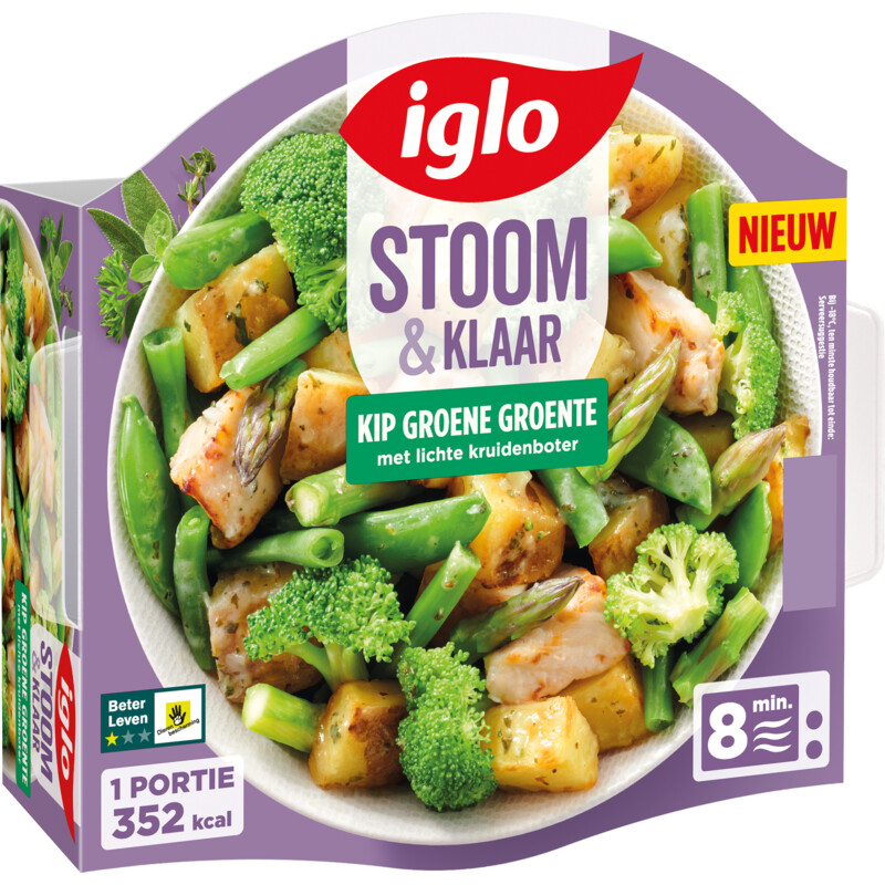 Een afbeelding van Iglo Stoom & klaar kip groene groente