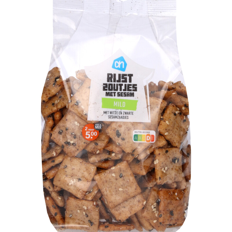 Een afbeelding van AH Rijstzoutjes met sesam mild