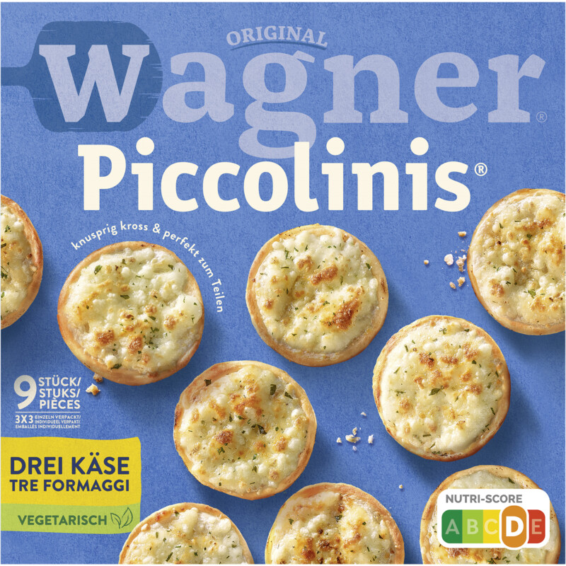 Een afbeelding van Wagner Piccolinis mini pizza 3 soorten kaas