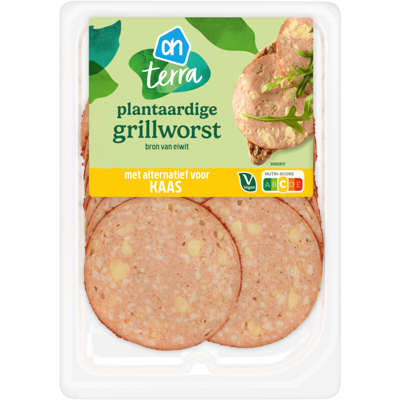 Een afbeelding van AH Terra Plantaardige grillworst alternatief kaas