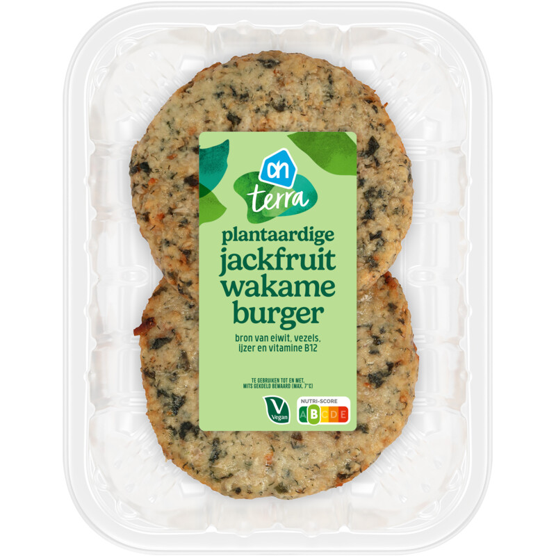 Een afbeelding van AH Terra Jackfruit-wakame burger