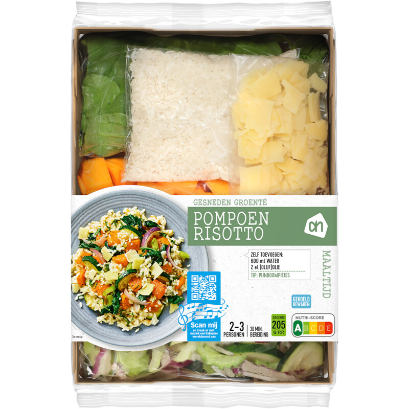 Een afbeelding van AH Gesneden verspakket pompoen risotto