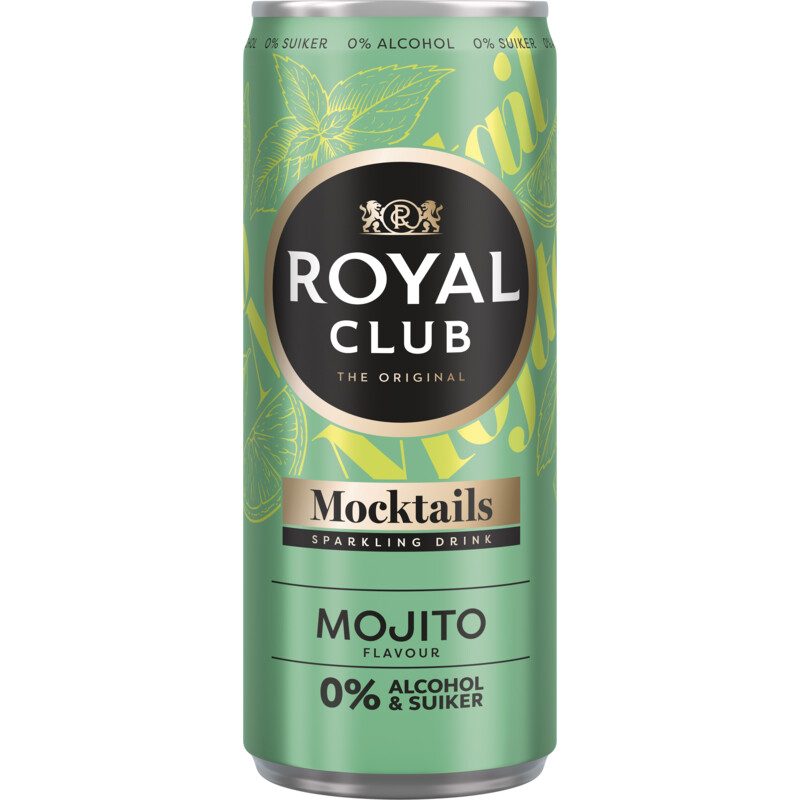 Een afbeelding van Royal Club Mocktails mojito flavour 0% alcohol