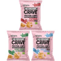Een afbeelding van The Organic Crave proteïne chips pakket