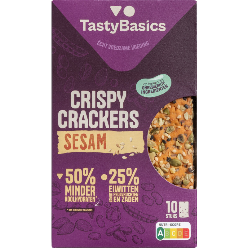 Een afbeelding van TastyBasics Crispy crackers sesam