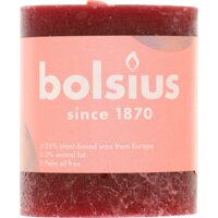 Een afbeelding van Bolsius Rustieke kaars bordeaux 8cm