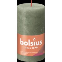 Een afbeelding van Bolsius Rustieke kaars olijfgroen 13cm